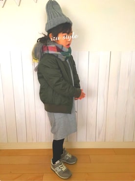 「SHARE PARK（シェアパーク）のアイテム」を使った、hiji-izuさん（キッズ・120cm）の冬コーディネート