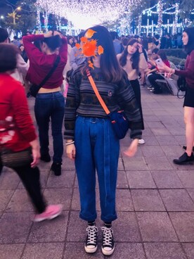 「plain-me（プレインミー）のアイテム（パンツ）」を使った、一一•三さん（レディース・165cm）の冬コーディネート