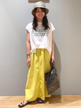 「green label relaxing（グリーンレーベルリラクシング）の◆CFC スライダー フィット サンダル（サンダル）」を使った、matsumoto_aさん（レディース・148cm）の夏コーディネート