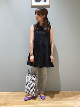 「アイテム（バレエシューズ、パープル系）」を使った、matsumoto_aさん（レディース・148cm）の夏コーディネート