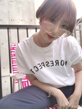 「アイテム（インテリア、レッド系）」を使った、麻里さん（レディース・153cm）の春コーディネート