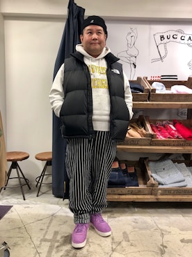 「ポチャメン」｜「アイテム（ハンチング/ベレー帽）」を使った、takayukiさん（メンズ・176cm）の冬コーディネート