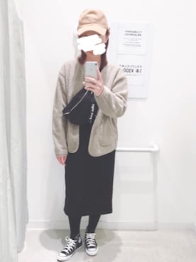 「コンバースハイカット」｜「アイテム（ジャケット/アウター）」を使った、Midoriiさん（レディース・164cm）の秋コーディネート