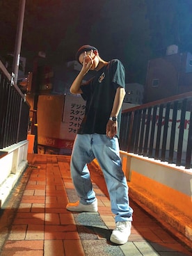 「いいね返し」｜「アイテム（ニットキャップ/ビーニー）」を使った、ショウゴさん（メンズ・170cm）の夏コーディネート