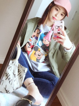 「スリッパ」｜「アイテム（スウェット）」を使った、say38さん（レディース・152cm）の春コーディネート