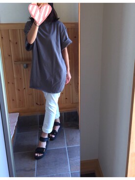 「BED&BREAKFAST（ベットアンドブレックファスト）のアイテム（パンツ）」を使った、chanmyさん（レディース・150cm）の春コーディネート