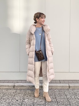 「RIVEDROITE」｜「アイテム（ダウンジャケット/コート）」を使った、ayumi920711さん（レディース・154cm）の冬コーディネート