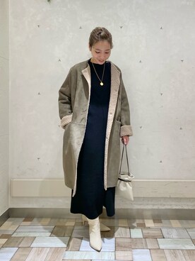 「RIVEDROITE」｜「アイテム（ジャンパースカート）」を使った、ayumi920711さん（レディース・154cm）の冬コーディネート