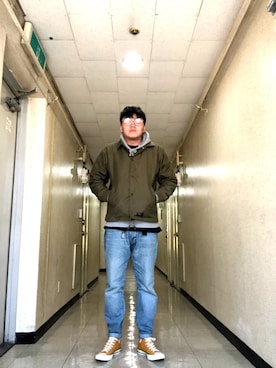 「WTAPS（ダブルタップス）のアイテム（その他アウター）」を使った、Enzo さん（メンズ・184cm）の冬コーディネート