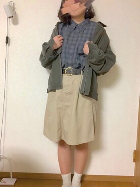 「SM2（エスエムツー）のアイテム（スカート、ベージュ系）」を使った、Eさん（レディース・167cm）の春コーディネート