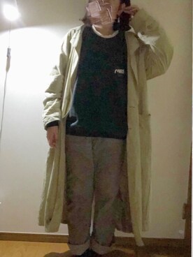 「usedのアイテム（トレンチコート、ベージュ系）」を使った、Eさん（レディース・167cm）の春コーディネート
