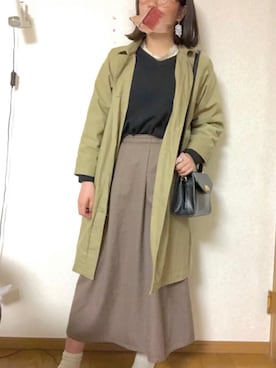 「SM2（エスエムツー）のアイテム（トレンチコート）」を使った、Eさん（レディース・167cm）の春コーディネート