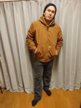 「アイテム（ブルゾン）」を使った、シュンスケさん（メンズ・181cm・30代）の冬コーディネート