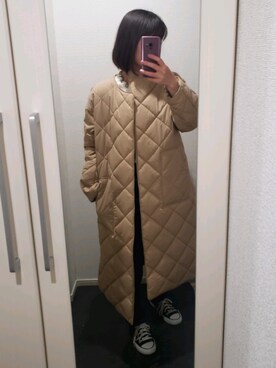 「Mila Owen（ミラオーウェン）のアイテム（ノーカラーコート）」を使った、sakkoさん（レディース・156cm）の冬コーディネート