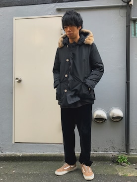 「WOOLRICH（ウールリッチ）のアイテム（ジャケット/アウター）」を使った、S.Mさん（メンズ・175cm）の秋コーディネート