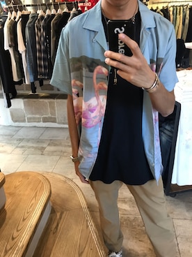 「B'2nd（ビーセカンド）のアイテム（トップス）」を使った、S.Mさん（メンズ・175cm）の夏コーディネート