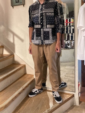 「B'2nd（ビーセカンド）のアイテム（トップス）」を使った、S.Mさん（メンズ・175cm）の夏コーディネート