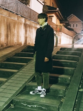 「COMME des GARCONS HOMME DEUX（コムデギャルソンオムドゥ）のアイテム（その他パンツ）」を使った、hiroさん（メンズ・178cm）の秋コーディネート
