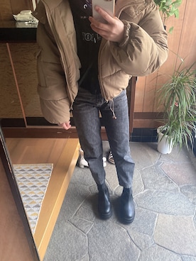 「fifth（フィフス）の中綿ショートダウンコート（ダウンジャケット/コート）」を使った、piichan.☺︎さん（レディース・158cm）の冬コーディネート