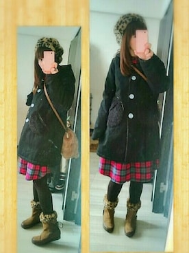 「カオリノモリ」｜「アイテム（その他アウター）」を使った、みはるさん（レディース・152cm）の冬コーディネート