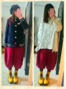 「FRAPBOIS」｜「アイテム（ピーコート）」を使った、みはるさん（レディース・152cm）の春コーディネート