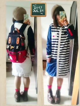 「NIRAME.CO（ニラメッコ）のアイテム（ワンピース/ドレス）」を使った、みはるさん（レディース・152cm）の夏コーディネート