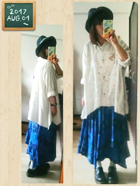 「白いブラウス」｜みはるさん（レディース・152cm）の夏コーディネート