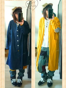 「にゃー」｜「アイテム（その他アウター）」を使った、みはるさん（レディース・152cm）の秋コーディネート
