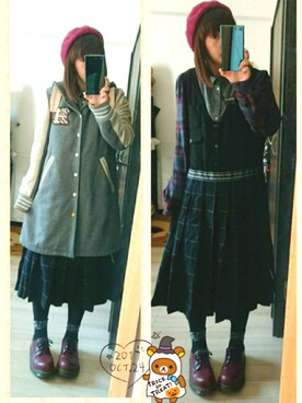 「FRAPBOIS」｜「アイテム（スタジャン）」を使った、みはるさん（レディース・152cm）の秋コーディネート