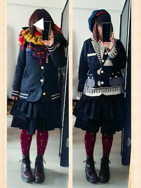 「NIRAME.CO（ニラメッコ）のアイテム（ジャケット/アウター）」を使った、みはるさん（レディース・152cm）の冬コーディネート