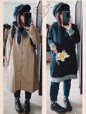 「FRAPBOIS」｜「アイテム（キャスケット）」を使った、みはるさん（レディース・152cm）の春コーディネート