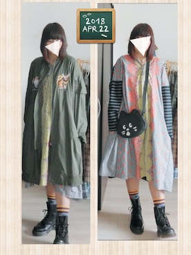 「にゃー」｜「アイテム（ブーツ）」を使った、みはるさん（レディース・152cm）の春コーディネート