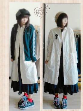 「FRAPBOIS」｜「アイテム（シャツワンピース）」を使った、みはるさん（レディース・152cm）の春コーディネート