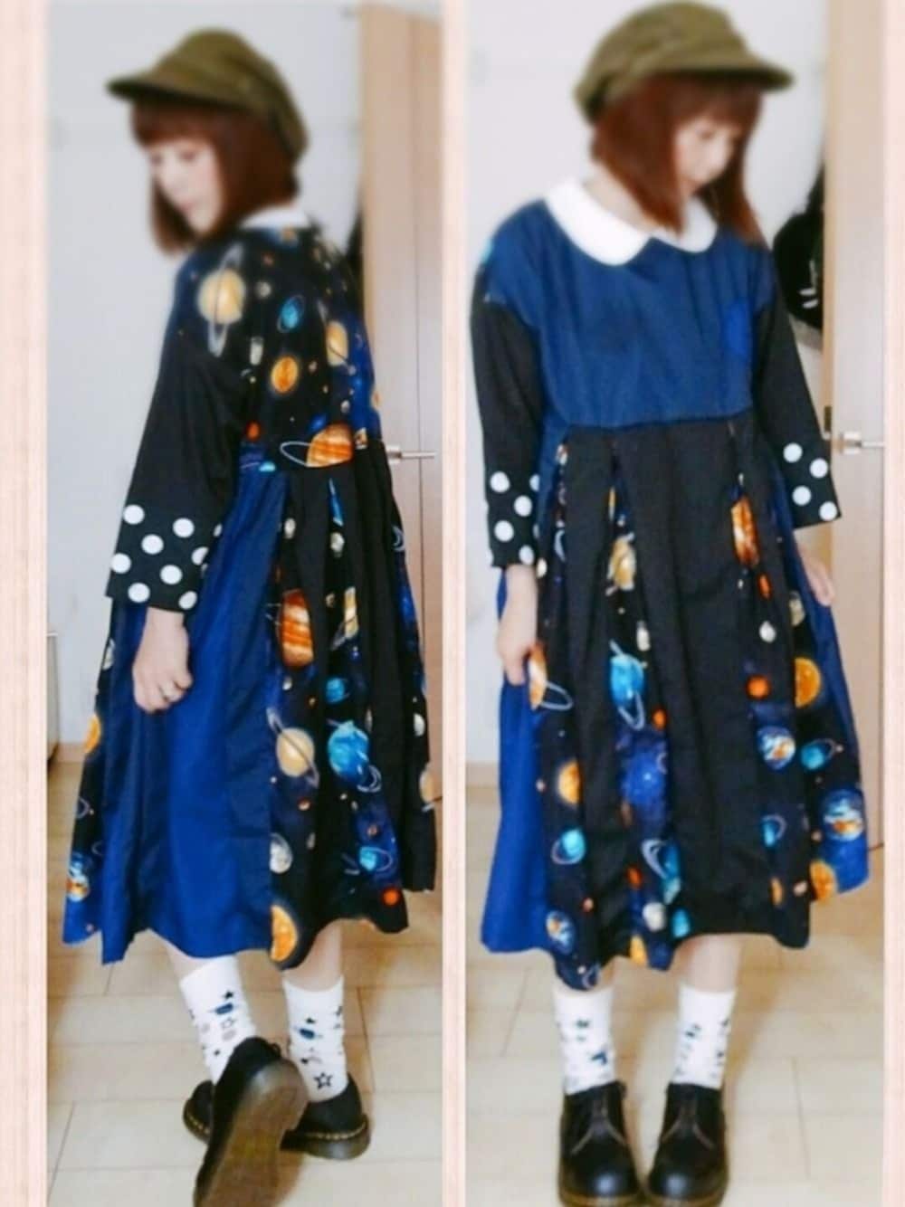 ブラック系のブーツ、その他のワンピース、ホワイト系のソックス/靴下を着用したレディースの夏コーディネートの1枚目の写真