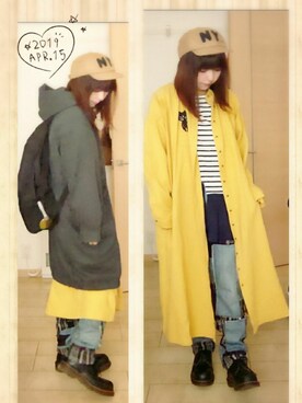 「オシャレウォーカー」｜「アイテム（その他アウター）」を使った、みはるさん（レディース・152cm）の春コーディネート