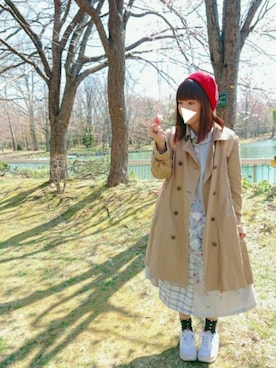 「FRAPBOIS」｜「アイテム（トレンチコート）」を使った、みはるさん（レディース・152cm）の春コーディネート