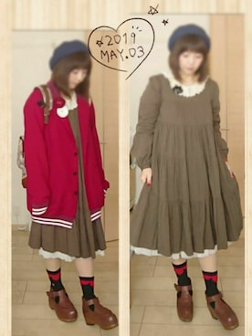 「mercibeaucoup,（メルシーボークー）のアイテム（アクセサリー）」を使った、みはるさん（レディース・152cm）の春コーディネート