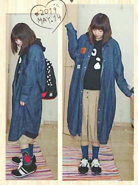 「FRAPBOIS」｜「アイテム（シャツワンピース）」を使った、みはるさん（レディース・152cm）の春コーディネート