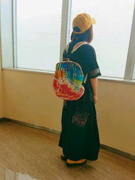「FRAPBOIS」｜「アイテム（ジャンパースカート）」を使った、みはるさん（レディース・152cm）の夏コーディネート