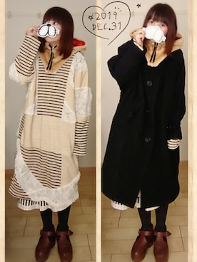 「NIRAME.CO（ニラメッコ）のアイテム（スカート）」を使った、みはるさん（レディース・152cm）の冬コーディネート