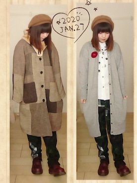 「mercibeaucoup,（メルシーボークー）のアイテム（アクセサリー）」を使った、みはるさん（レディース・152cm）の冬コーディネート