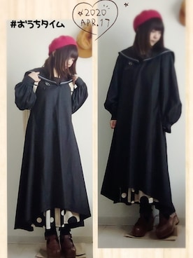 「アイテム（ハンチング/ベレー帽）」を使った、みはるさん（レディース・152cm）の春コーディネート