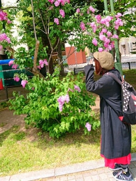 「yuni」｜「アイテム（その他アウター）」を使った、みはるさん（レディース・152cm）の春コーディネート
