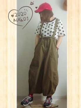 「FRAPBOIS」｜「アイテム（オールインワン・サロペット）」を使った、みはるさん（レディース・152cm）の夏コーディネート