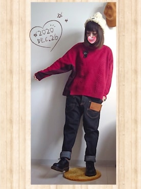 「にゃー」｜「アイテム（アクセサリー）」を使った、みはるさん（レディース・152cm）の冬コーディネート