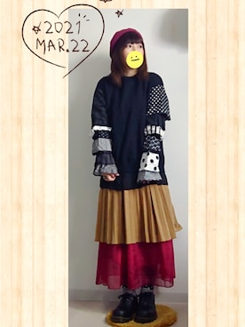 「FRAPBOIS」｜「アイテム（スウェット）」を使った、みはるさん（レディース・152cm）の春コーディネート