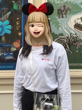「ciatreのアイテム（Tシャツ/カットソー、ホワイト系）」を使った、yako529さん（レディース）の冬コーディネート
