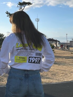 「YOUTH LOSER（ユースルーザー）のアイテム（トップス、ホワイト系）」を使った、yako529さん（レディース）の春コーディネート