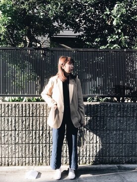 「JUNRED（ジュンレッド）のアイテム（ジャケット/アウター）」を使った、ピングー🇹🇼さん（レディース・163cm）の春コーディネート