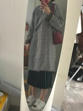 「Jucy Judyのアイテム（ピーコート、グレー系）」を使った、吕咯咯LoLoLv_さん（レディース）の春コーディネート